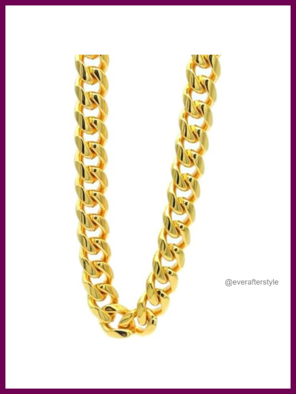 18K Gold Plated Stainless Steel Cuban Curb Link Chain Necklace 30" Hip Hop